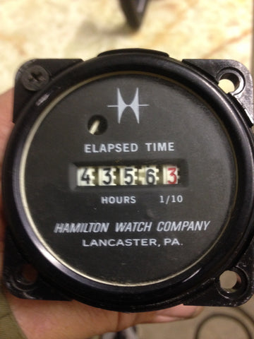 AIRCRAFT AVIATION HOUR METER GAUGE HAMILTON WATCH CO
